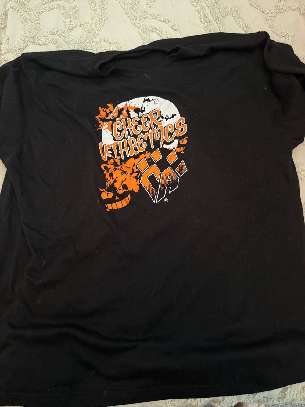 Cheer Athletics Black Tee with Orange & White Graphic